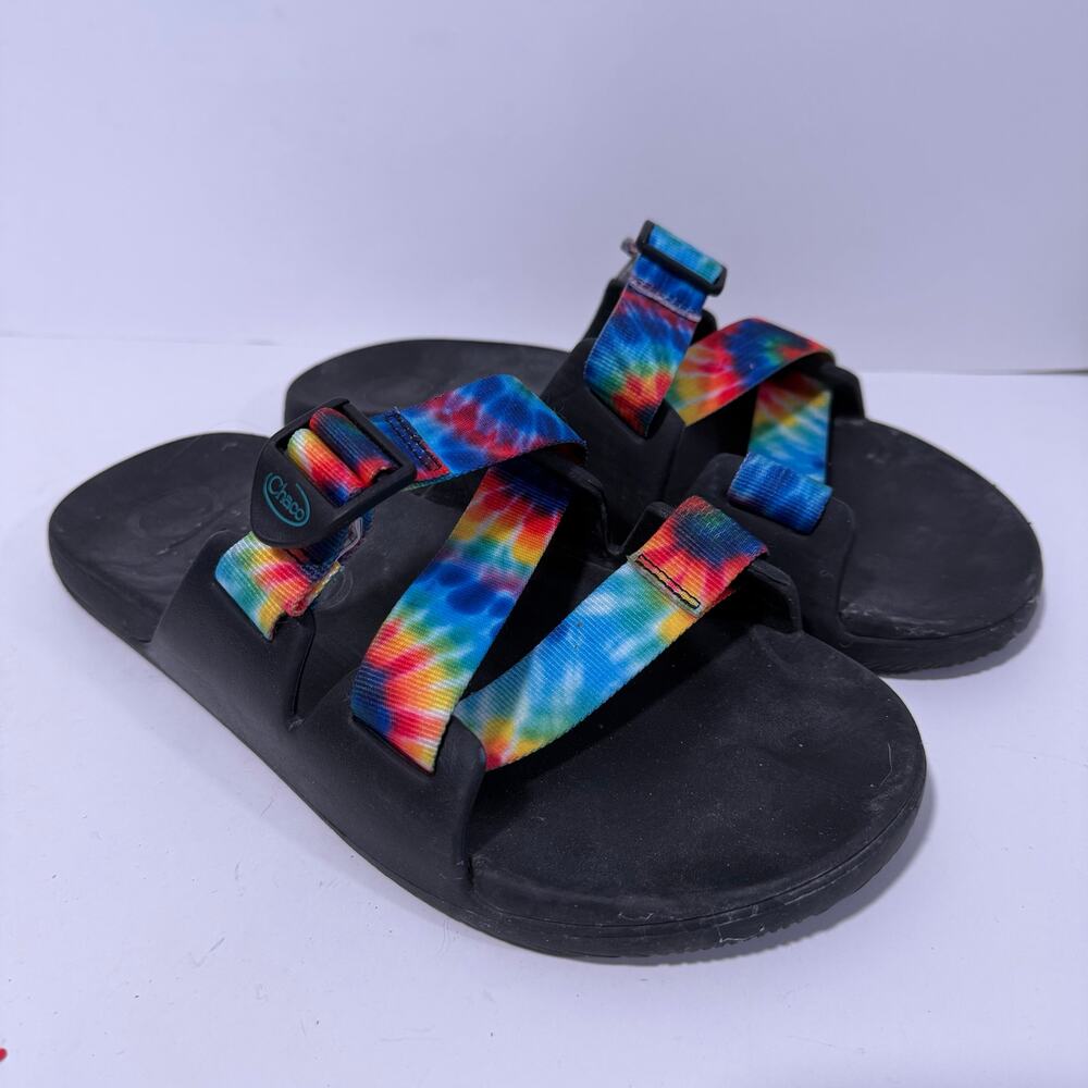 Chaco Men's Chillos Slide Sandals‎ Rainbow Tie Dye Strap Size 10